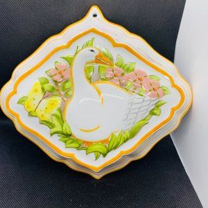 Vintage 1986 Le Cordon Bleu Duck Goose Flowers Mold The Franklin Mint